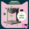thumbnail image 7 of Amolife 14.1" Cat Tree with Hammock, Sisal Scratching Post, Plush Bed, Stable Cat Furniture for Indoor Cats and Kittens, Grey, 7 of 7
