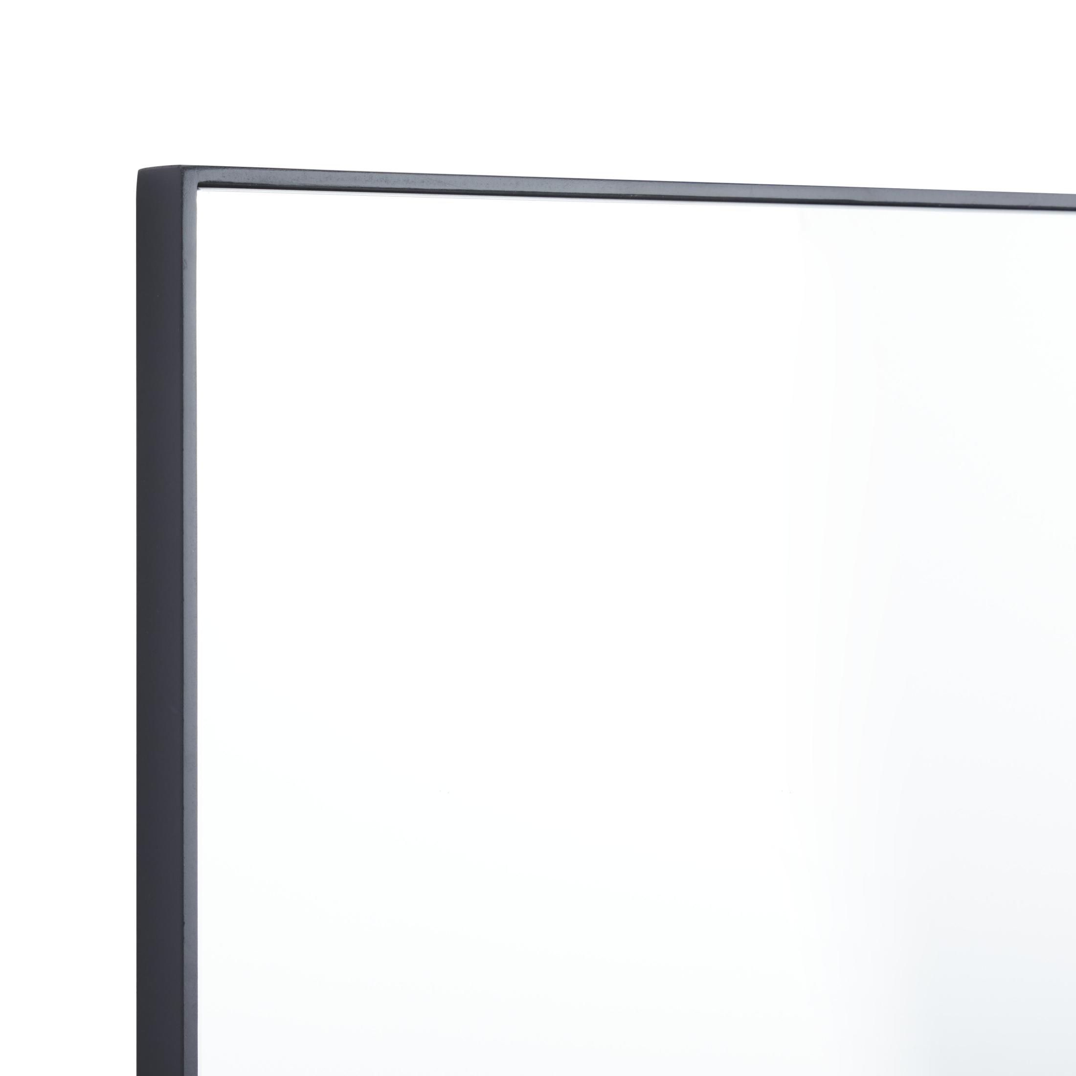 DecMode 14" x 36" Black Wall Mirror with Thin Frame