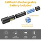 thumbnail image 4 of Linterna LED recargable ultra potente Linterna de 3000 lúmenes con batería de 3400 mAh (incluida) Luz táctica impermeable con zoom para acampar Correr Senderismo Emergencia JFHHH pequeña, 4 of 5