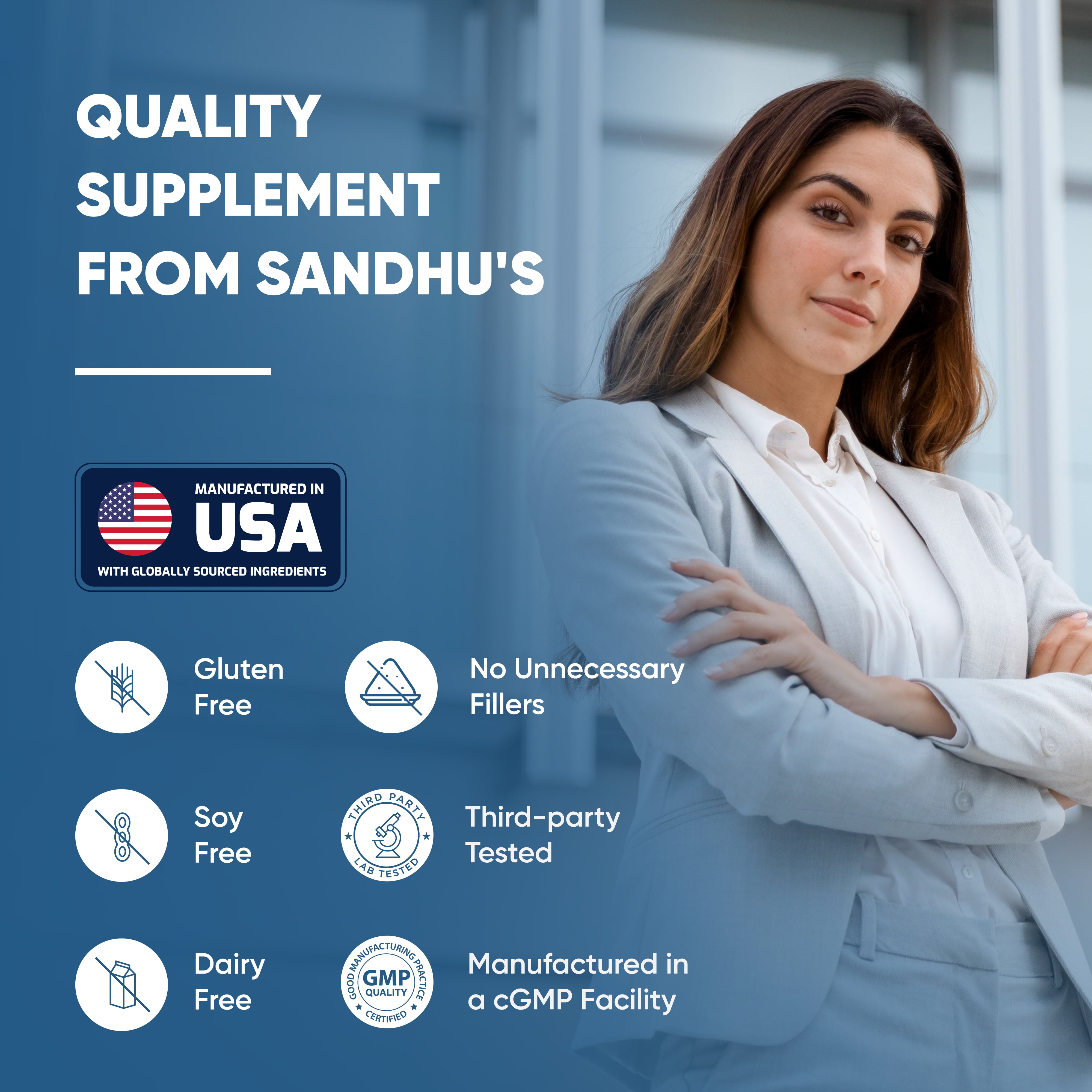 Sandhu's BioZnQ, 900mg of Quercetin & Green Tea Extract with 22mg of Zinc, Immune Support, 90 Ct