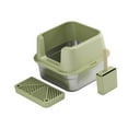 thumbnail image 3 of STARTIST Cat Litter Box Cat Litter Container High Side Anti Splashing Pet Litter Tray Olive, 3 of 9