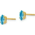 thumbnail image 2 of 14K Yellow Gold 6X3mm Marquise Blue Topaz Earring (6 X 3) Made In United States xe102bt, 2 of 5