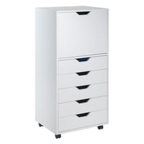 Halifax Tall Storage Cabinet; 5-Drawer; White