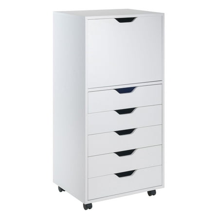 Halifax Tall Storage Cabinet; 5-Drawer; White