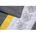 thumbnail image 3 of Legacy Decor 5 Pc Grey, Yellow and White Striped Comforter Set with Embroidered Design, Twin Size, 3 of 7