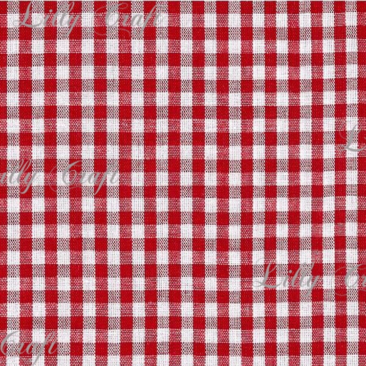 15 Colours Premium Printed PolyCotton Fabric 44" Wide Gingham 1/4  Print 