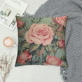 thumbnail image 2 of Nawypu Pillow Case Flower Watercolor Roses Bud Nw Abstract Draw Pattern Pink Floral Vintage Victorian Baroque Drawing Farmhouse Decorative Throw Pillows Covers for Winter Decorations, 2 of 5