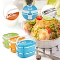 thumbnail image 1 of Vaidha Boîte à Lunch Rectangulaire à 2 Couches 1800 ml en Acier Inoxydable Boîte à Lunch Boîte de Rangement pour Aliments Boîte à Lunch pour Enfants Aliments Chauds, 1 of 2