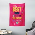 thumbnail image 1 of Quotes Tapestry, Motivational Typography "The Best Way to Predict Future is to Create it", Wall Hanging for Bedroom Living Room Dorm Decor, 40W X 60L Inches, Dark Coral Multicolor, by Ambesonne, 1 of 2