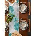 Abstract Gradient BlueGreen Gray Triangle Table Runners for Wedding