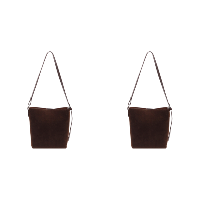Bolso Tipo Cubo Ante para Mujer Hombro Hobo Con Correa Ajustable (café)