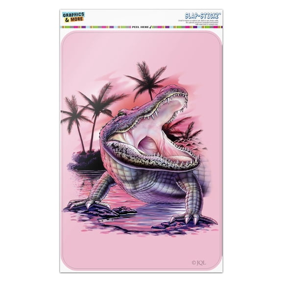 Smiling Tropical Alligator Palm Trees Home Business Office Sign