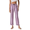 thumbnail image 2 of Rdhnmea Women's Stripe Print Pajama Pants Drawstring Elastic Waist Long Trousers Cozy Lounge Bottoms, 2 of 9