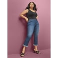 thumbnail image 2 of Sofia Jeans Women's Plus Size Sofia Cruvy Mid Rise Cropped Jeans with Frayed Hem, 2 of 6