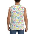thumbnail image 4 of Daiia Hand Drawn Colored Hearts Printed Men's Tank Tops,Casual Soft Sleeveless Gym Muscle Shirts Bodybuilding Tee-Small, 4 of 8