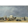 thumbnail image 2 of Eugène Boudin 24x16 Gold Ornate Framed and Double Matted Museum Art Print Titled - Bathing Time at Deauville (1865), 2 of 4