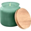 Better Homes & Gardens Green Frosted Glass Single Wick Soft Cashmere Amber Jar Candle