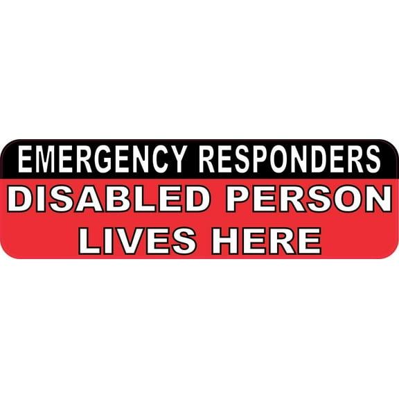 10in x 3in Disabled Person Lives Here Magnet Magnetic Emergency House Sign