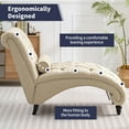 thumbnail image 7 of ZAFLY Chaise Lounge Indoor, Lounge Chair with Wood Legs, Leisure Accent Chair, Upholstered Lounge Couch for Bedrooom/Living Room, Beige, 7 of 7