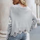 thumbnail image 5 of Suéter de punto informal de manga larga de otoño e invierno para mujer con cuello en V estampado Pompotops hdfakjf11602, 5 of 5
