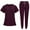 Burgundy, variant on Nurse Scrub for Women Set V-Neck Top & Jogger Scrub Pants Medical Uniform Scrubs Suit for Women