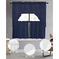 thumbnail image 2 of Solid Dark Blue Swag Curtains for Living Room/Bedroom Windows, Minimalism Abstract Denim Texture Kitchen Curtains and Valances Set 36 Inch Length, Light Filtering Swags Valance Curtain Panels, 2 of 5