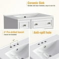 thumbnail image 6 of 24-Inch Bathroom Vanity Cabinet with Ceramic Sink, 2 Drawers, 1 Door, White, 6 of 8