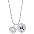 thumbnail image 1 of Delight Jewelry Silvertone Volleyball in Heart Silvertone Script Initial Disc - H - Charm Necklace, 20"+3", 1 of 4