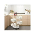 thumbnail image 6 of 5-Tier Rolling Storage Cart - No Assembly Carbon Steel Utility Cart With Locking Wheels - Kitchen Pantry Organizer For Fruits, Vegetables & Snacks (White, 24" Tall), 6 of 6