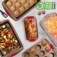 thumbnail image 4 of Set 6 Piezas de Moldes para Hornear Antiadherentes NutriChef, Utensilios de Acero Premium con Mangos de Silicóna, Incluye 2 Charolas Molde Muffins, Pan y Asado con Tapa, Libre de BPA, Dorado, 4 of 7