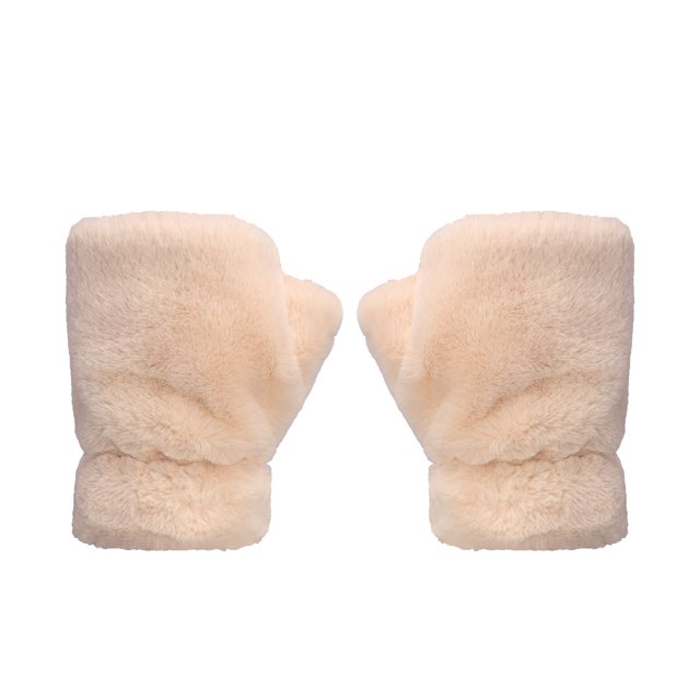 Guantes de invierno sin dedos para mujer, cómodos, peludos y cálidos, guantes de medio dedo, ropa de mano, piel sintética suave, cálidos, guantes de escritura para conducir en invierno, regalo de Nav