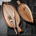 thumbnail image 2 of Tray Wooden Leaf-Shaped Afternoon Tea Tray Large, 2 of 5