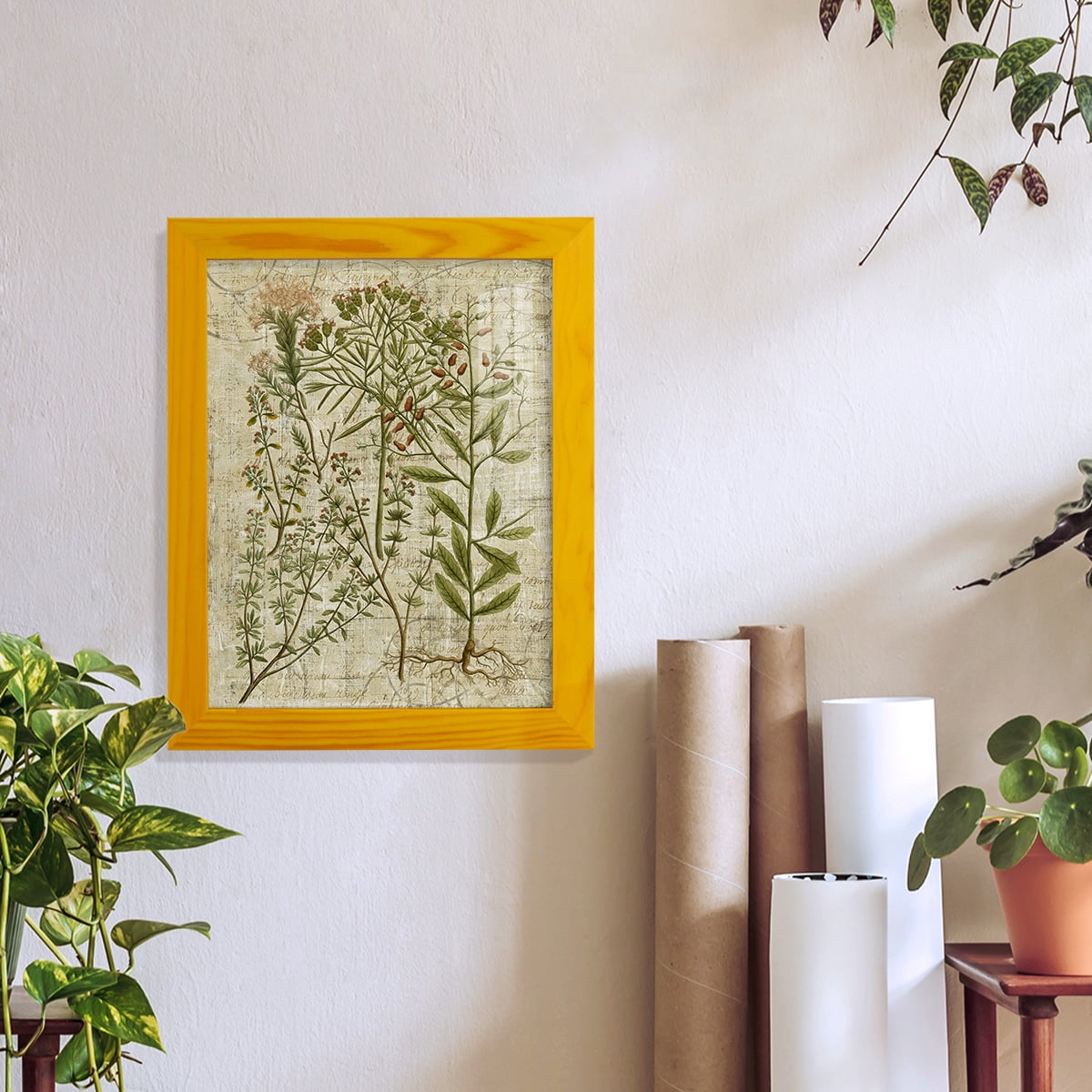 Garden Verses I -Framed Print w/glass-Sunflower Yellow