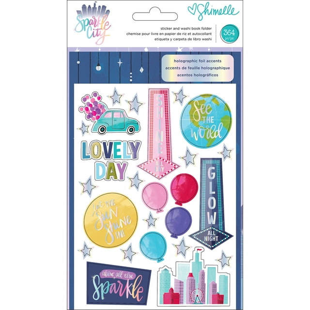 Shimelle Sparkle City Sticker & Washi Folder 364/Pkg-