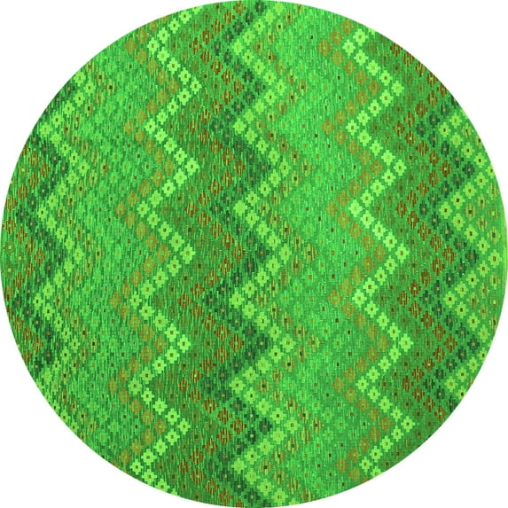 Ahgly Company Indoor Round Southwestern Green Country Area Rugs, 5' Round