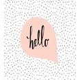 thumbnail image 3 of Hello Duvet Cover Set King Size, Pink Speech Bubble with Hand Letter Message Hello on Background of Black Dots, Decorative 3 Piece Bedding Set with 2 Pillow Shams, Blush Black White, by Ambesonne, 3 of 3