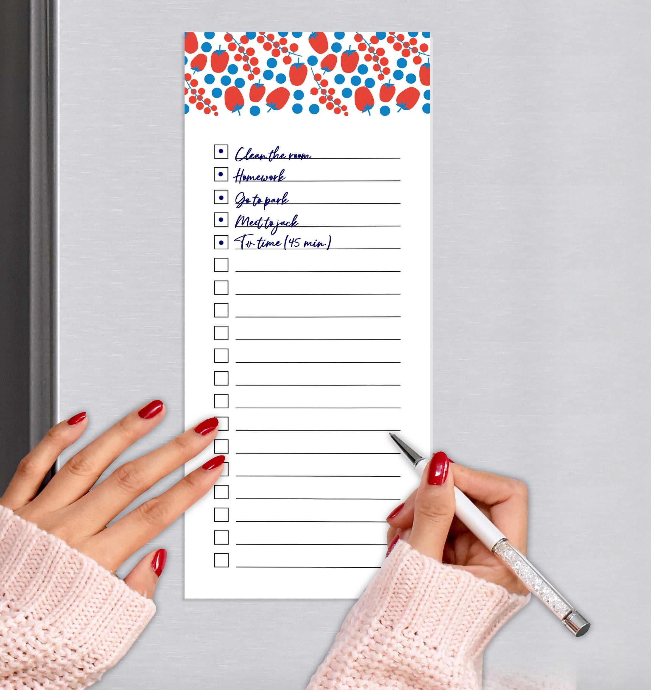 Inkdotpot Pack of 3 Magnetic Fridge To-Do List Notepads- Magnetic Memo Pads For Refrigerator-(50 Sheets Each)-MA