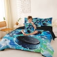 thumbnail image 3 of Erosebridal Teens Ice Hockey Gamer Twin Bedding Sets 7-Piece,Sport Graffiti Splash Bedding Comforter Set for Boys Girls,Black Reversible,Microfiber Bedroom Decor, 3 of 6