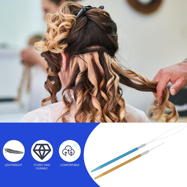 unbranded 1Jgo Herramienta Para Extensiones De Con Gancho Y Aguja De Inoxidable Color Surtido