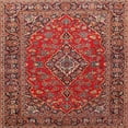 thumbnail image 1 of Ahgly Company Machine Washable Indoor Square Traditional Orange Salmon Pink Area Rugs, 3' Square, 1 of 7