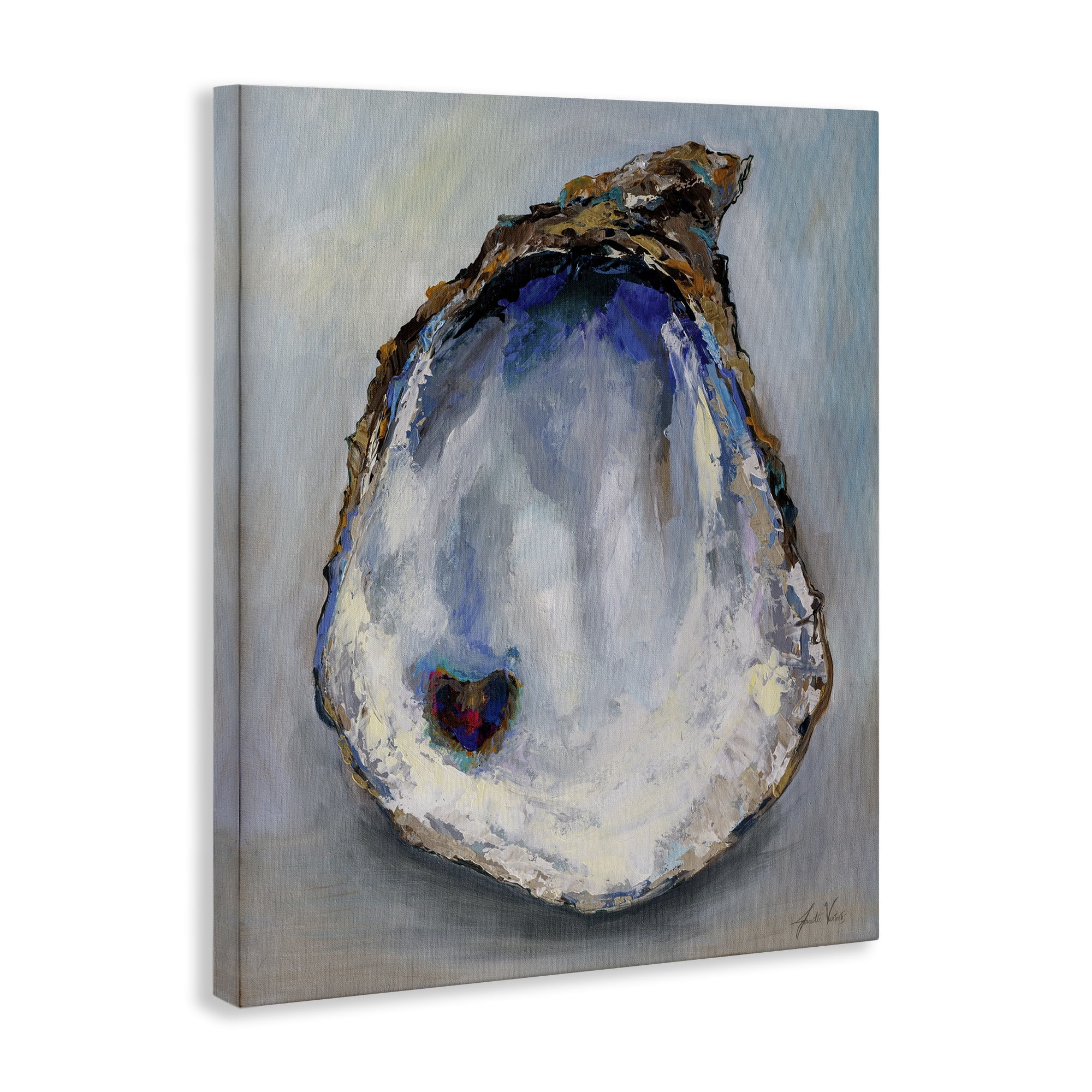 Stupell Industries Organic Oyster Shell Animals & Insects Painting Gallery Wrapped Canvas Art Print Wall Art, 30 x 40
