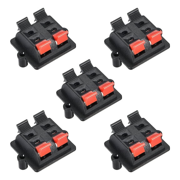 2 Row 4 Way Spring Speaker Terminal Clip Push Release Connector Terminals Strip Block WP4-03 5Pcs