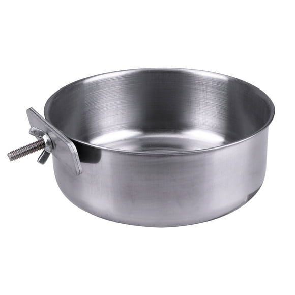 Bird Feeder Stainless Steel Bowl Parrot Cage Accessory Parrot Feeding Bowl (Size M)