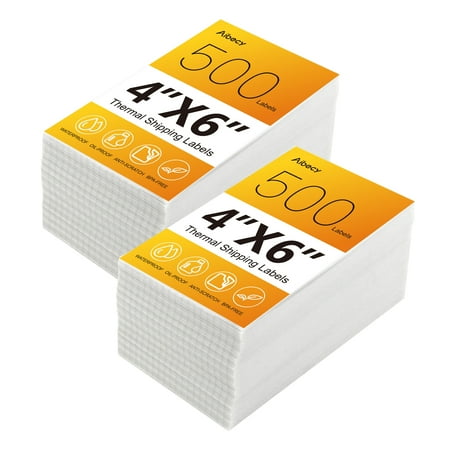 Aibecy A6 4x6 Thermal Labels Fan-Fold Shipping Labels Pack of 500 Labels Strong Permanent Adhesive Compatible with Rollo Dymo Zebra Commercial Grade