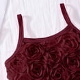 thumbnail image 5 of Ymyiu Toddler Outfit Sets Girls Girl's 2 Piece Summer Outfits Floral Cami Crop Top and Mesh A Line Mini Skirt Matching Set 5T(Wine, 5 Years), 5 of 6