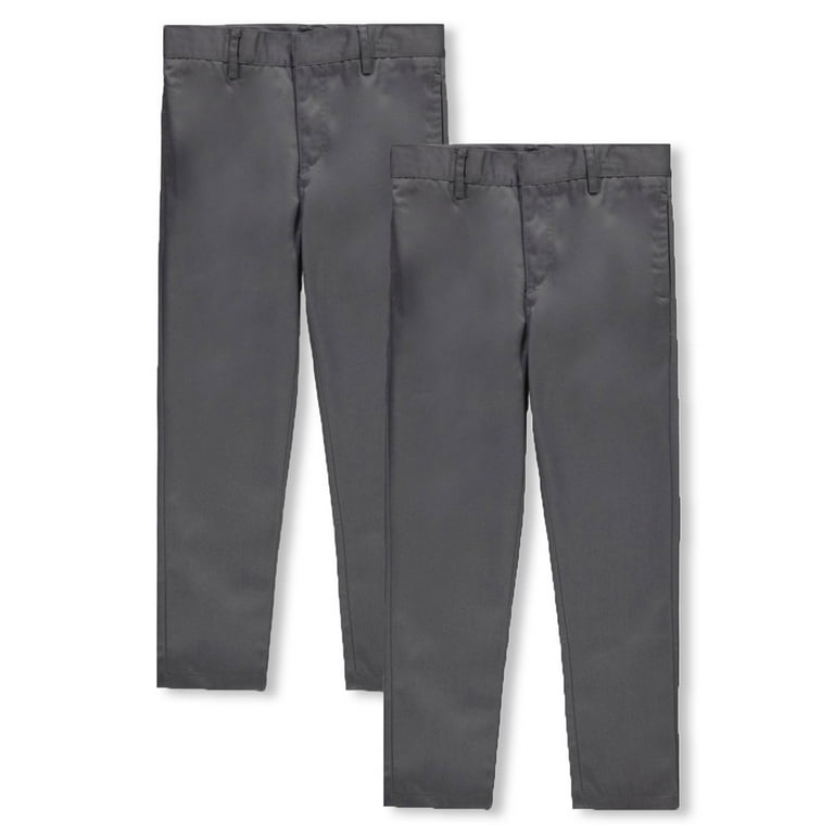 Smith s American Boys 2 Pack Flat Front School Uniform Pants gray 4 Little Boys