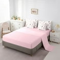 thumbnail image 5 of Feelyou Cute Pig Princess Bedding Comforter Set 7pcs for Teens, Kawaii Animal King Bedding Sets, Cartoon Love Haert Reversible Bed Sheets, Microfiber Bedroom Decor, 5 of 8