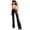 R97/Black, variant on Vividxx Pants For Women Flare Low Pants Women's Long Textured Color Ladder Solid Waist Pants Vacation Trousers