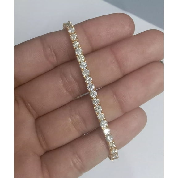 6Ct Round Cut Lab Created Diamond Classy Tennis Bracelet 14K Yellow Gold Plated