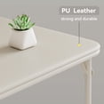 thumbnail image 5 of Aoile 33.6" Folding Card Table, Portable Board Game Table with PU Soft Cushion & Anti-slip Foot Covers, Metal Foldable Table for Home, Parties, Picnics, Beige, 5 of 9